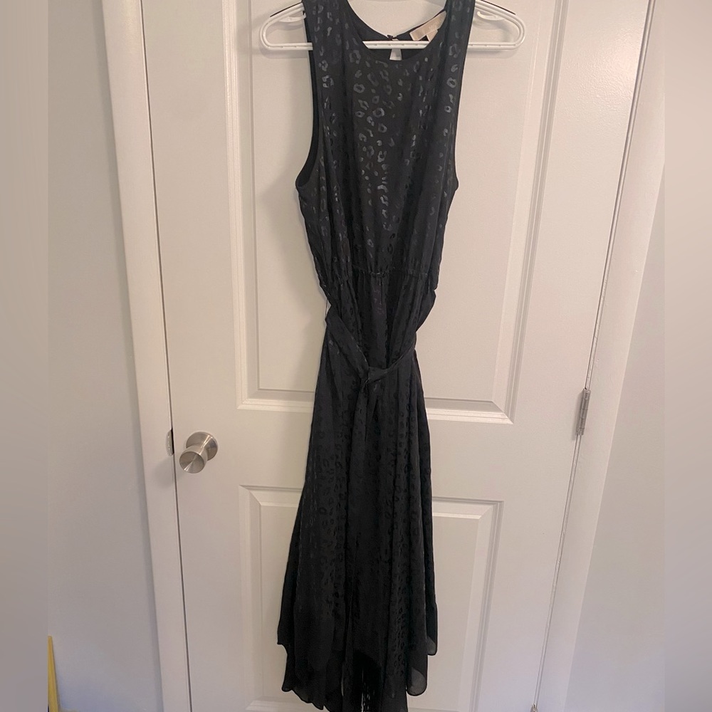 Michael Kors Black Cheetah Evening Dress